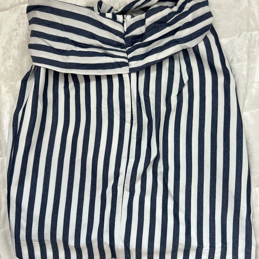 Zara Blue and White High Waist Skirt with Nautical Stripes - Picture 2 of 4